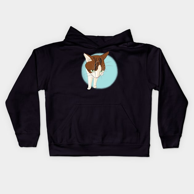 Soya the cat - grumpy Kids Hoodie by Chigurena